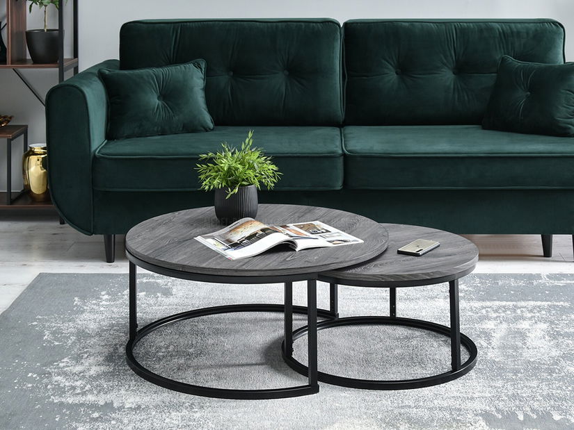 Dohányzóasztal Kolja Zest Xl (szürke + fekete)