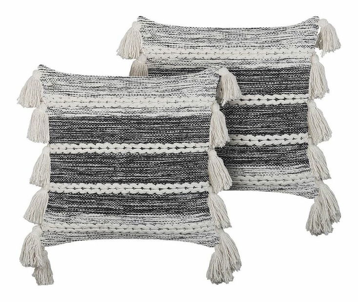 Set 2 ukrasna jastuka 45 x 45 cm Rocha (crna + bijela)