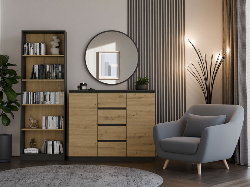 Komoda Musecalo 8 (antracit + dub artisan)