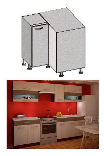 Dulap inferior de bucătărie, de colț DN-88 Igo