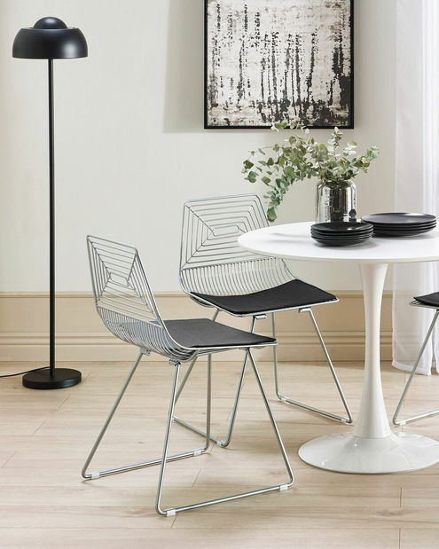 Set 2 ks jedálenských stoličiek Bricio (strieborná)