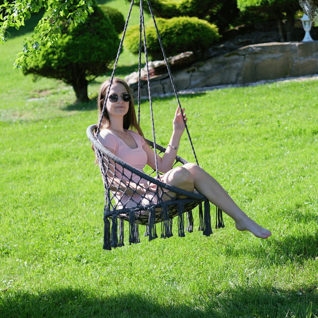 Felakasztható hintafotel Amarea (szürke)