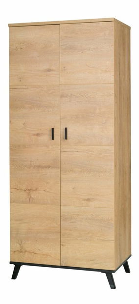 Šatníková skriňa Joyce J1 (dub lefkas + čierna)