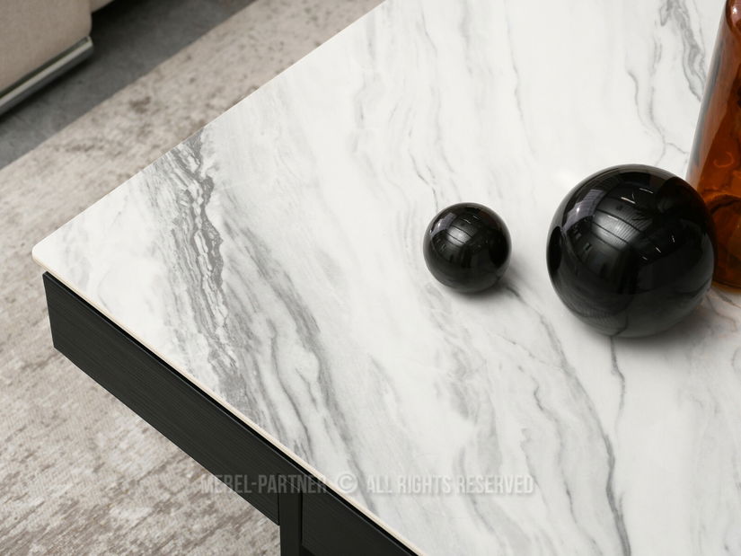 Dohányzóasztal Diego (szürke márvány + fekete)