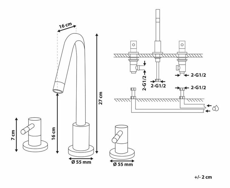 Vodovodná batéria Sahn (zlatá) 