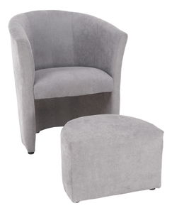 Naslonjač Rosana (siva) (s tabureom)