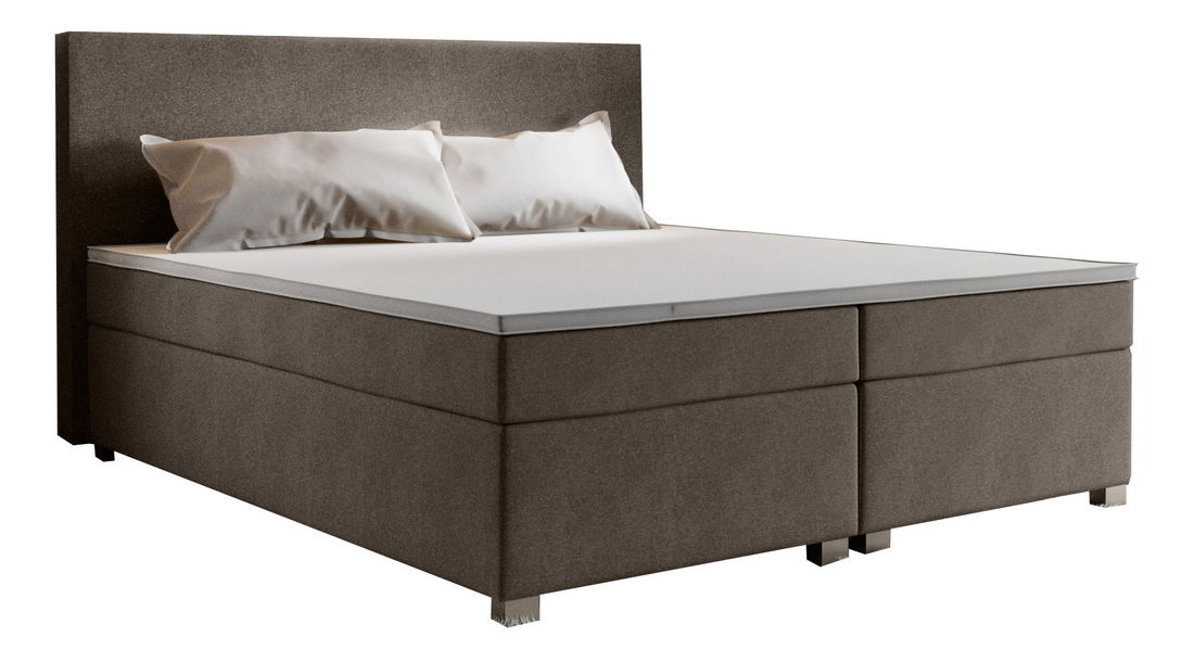 Bračni krevet Boxspring 160 cm Simon Comfort (smeđa) (s madracem, bez prostora za odlaganje)
