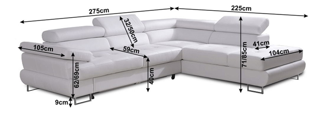 Kutna garnitura Bjorn R 2F OTM bijela (D) 