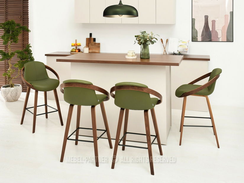 Stolička Lila H (orechovo zelená + orech)