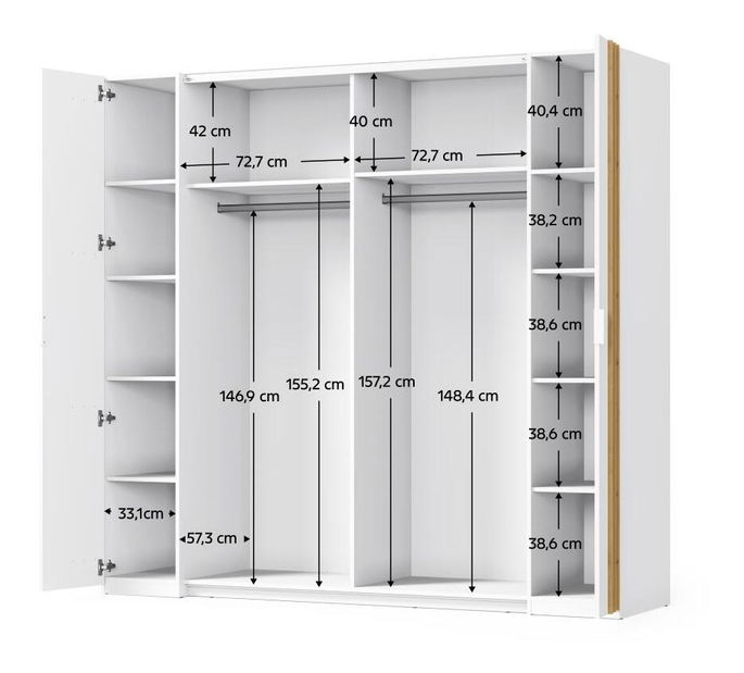 Set za spavaću sobu Frens (bijela + hrast artisan)