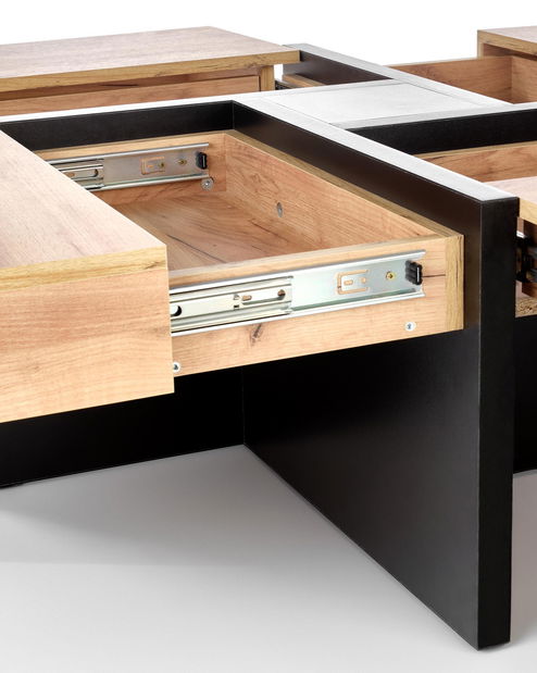 Stolić za kavu Shanel (hrast craft + crna)