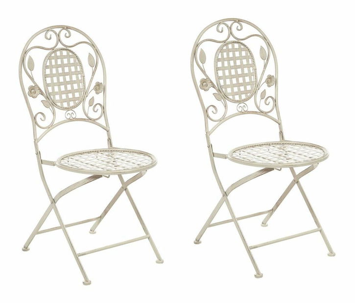Set 2 buc. scaune de grădină Basilia (alb crem)