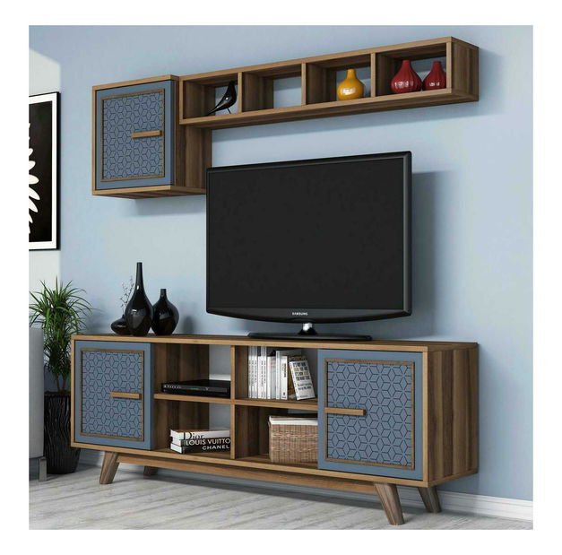 Mobilier living Aysha (Nuc + albastru)