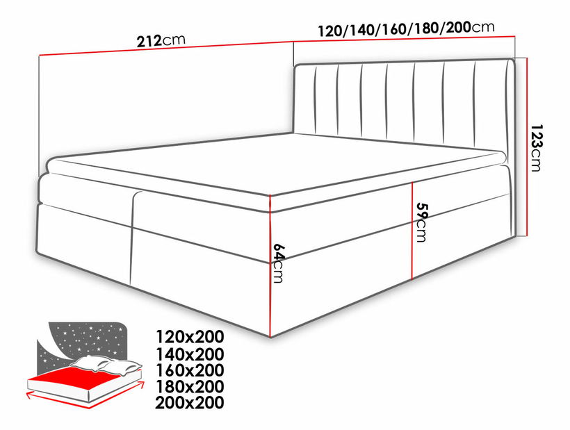 Manželská posteľ 180 cm Figo *bazár