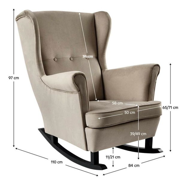 Füles hintafotel Trasmitirle (bézs + fekete) 