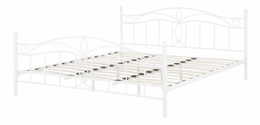 Manželská posteľ 180 cm ANTALIA (s roštom) (biela)