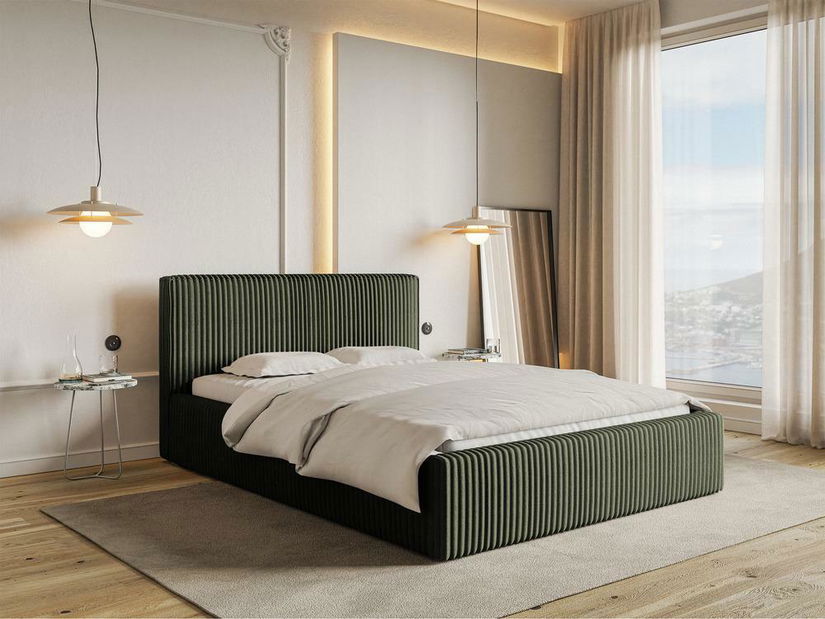 Manželská posteľ 160 cm Tulia 160 (olivová + čierna)