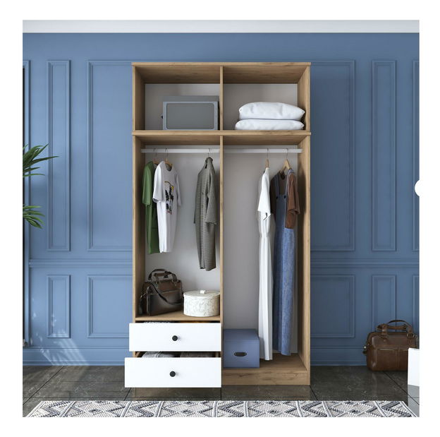 Ruhásszekrény Bastet 121 (dió + fehér)