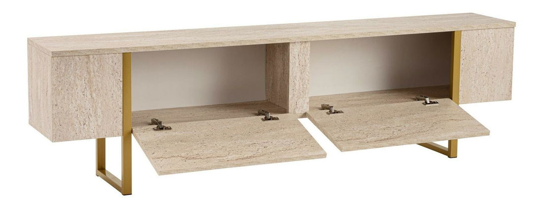 Dulap TV Seronitta (travertin + Auriu)