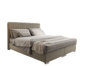 Franciaágy 140 cm Boxspring Penarth Comfort (krém) (ágyráccsal, matraccal és tárolóhellyel)