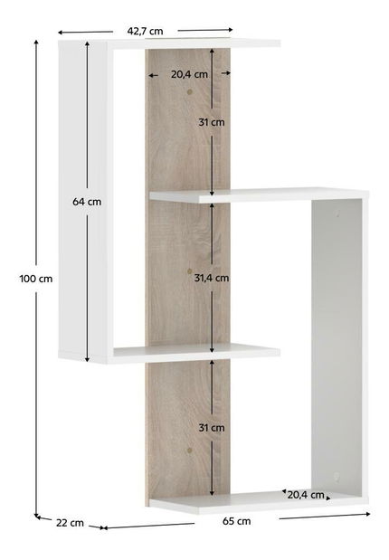Raft Vinsconsin (alb + stejar sonoma)