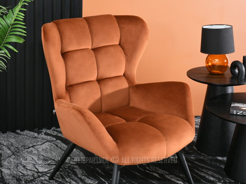 Fotelja Kikino (bakar + crna)