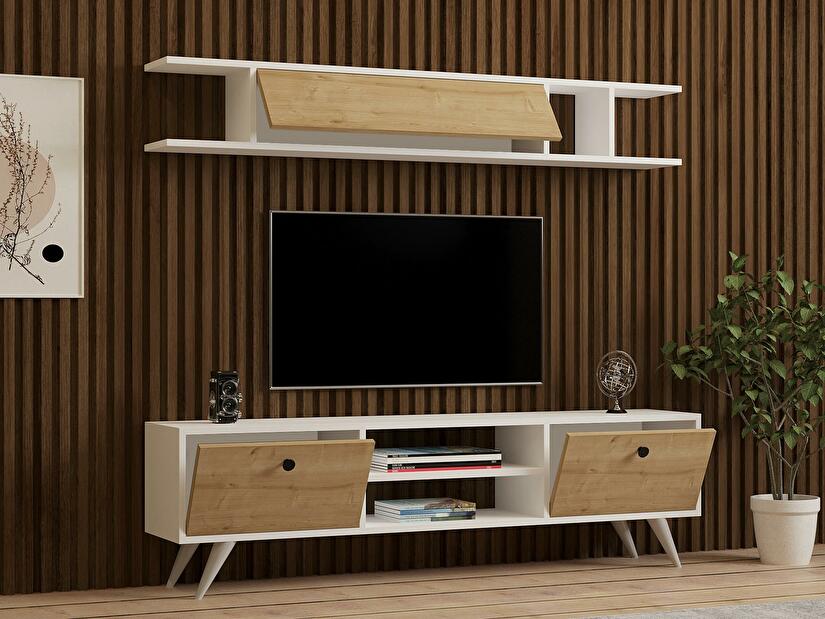 Mobilier living Sikita (alb + pin) 