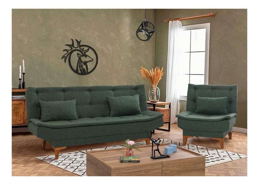 Ülőgarnitúra 3+1 Santic (zöld)