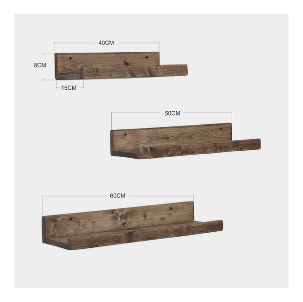 Set polica (3 kom.) Nopesa 10 (orah)