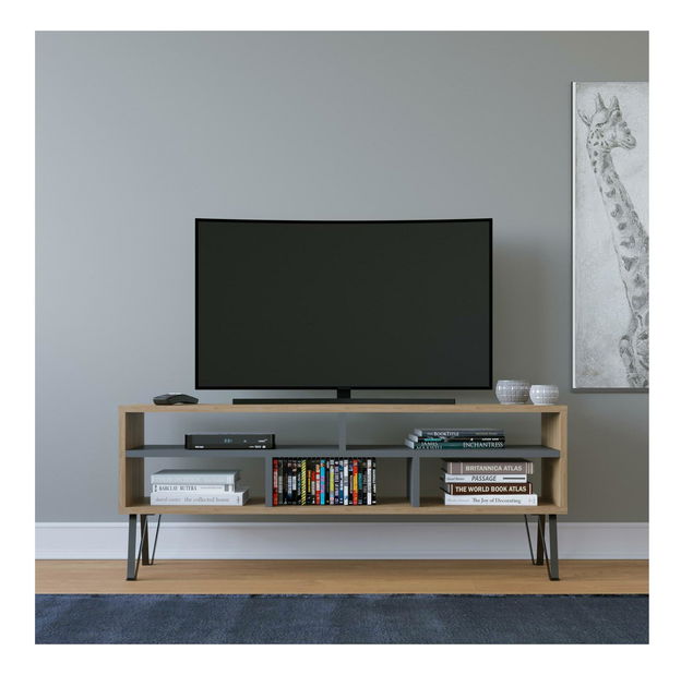 TV stolík Lenodi (dub + antracit) 