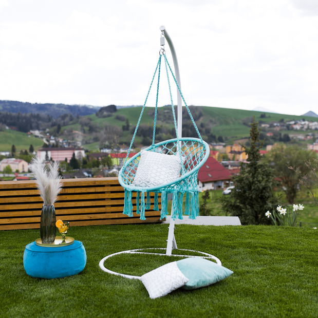 Závesné hojdacie kreslo Amarea (mentolová)