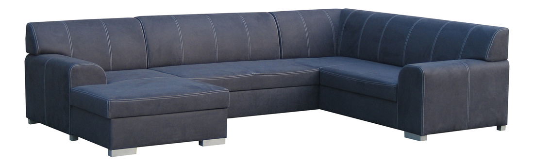 Rohová sedačka U Bovo U (čierna ekokoža) (L) *výpredaj