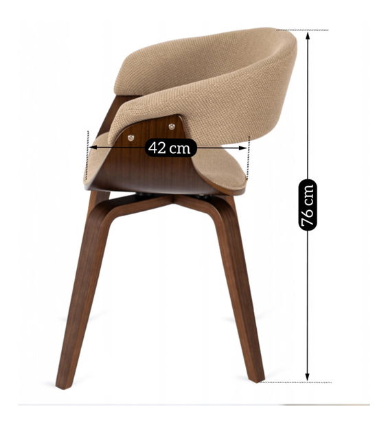 Étkezőszék Generosas 2 (bézs + dió) 