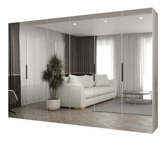 Dulap de haine 300 cm Mirabella 3 (alb + Negru)