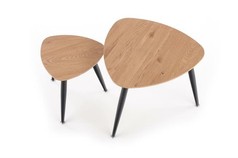 Dohányzóasztal szett Halmar Messi (arany tölgy + fekete)