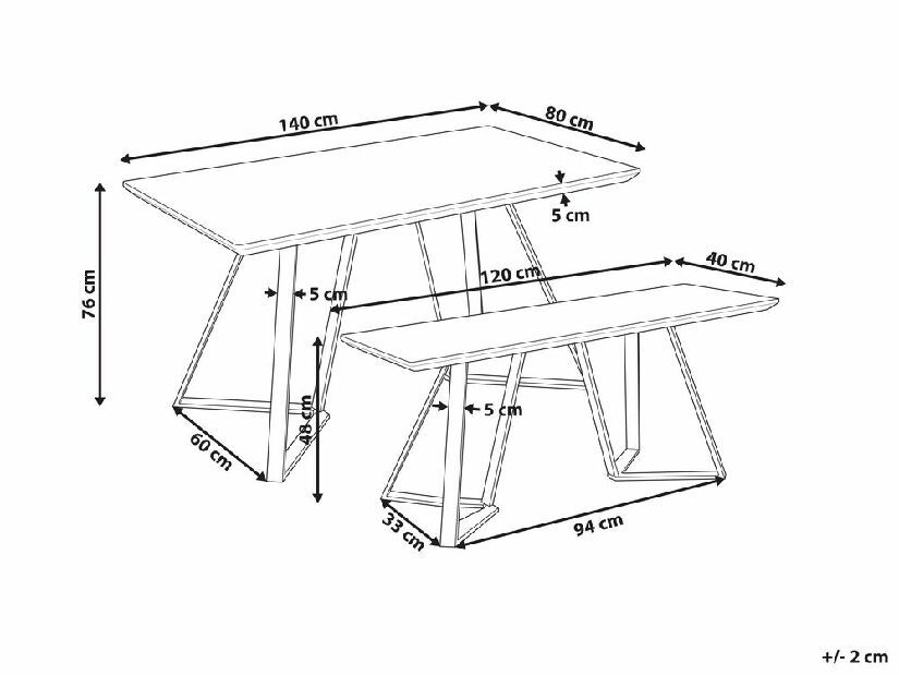 Vrtni set Ubbe (svijetlo drvo) 