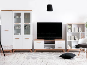 Mobilier living Bajas 04 (alb + stejar)