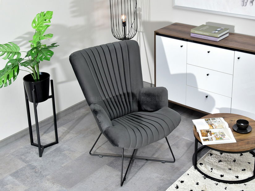 Fotoliu relax Nuttshell (grafit + negru)