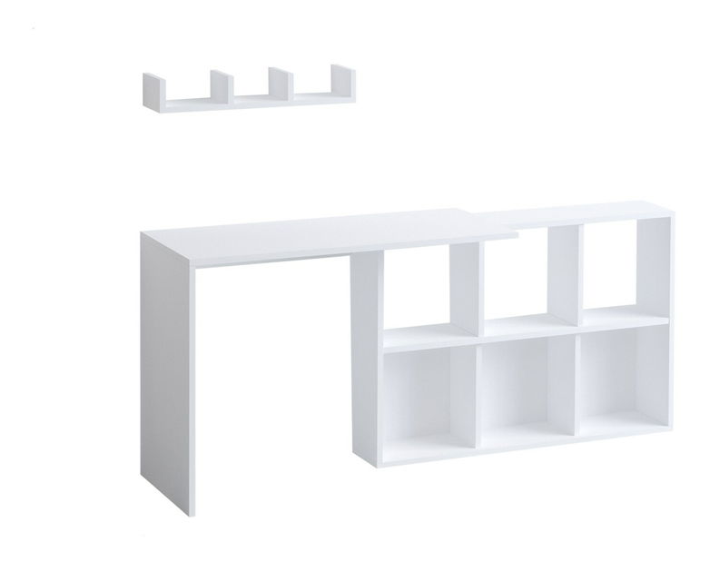 Masă PC Blacy (alb + stejar)