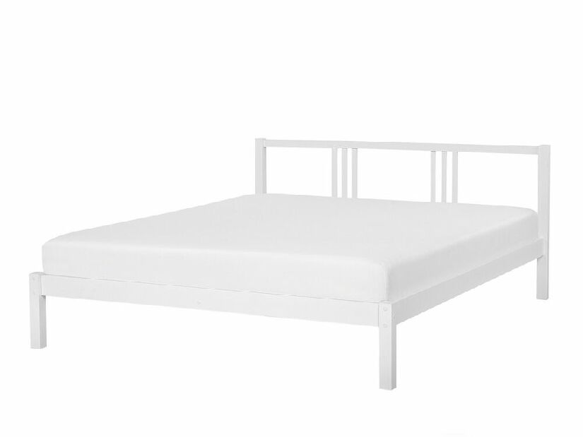 Manželská posteľ 180 cm VALLES (s roštom) (biela) *výpredaj