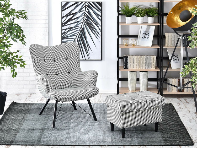 Fotoliu relax Dawntawn (alb + negru)