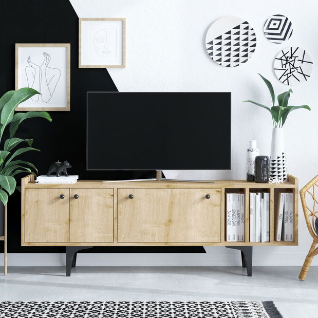 TV stolík/skrinka Aliex 2 (Dub safírový)