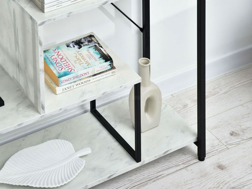 Regál Harp B (fehér márvány + fekete)