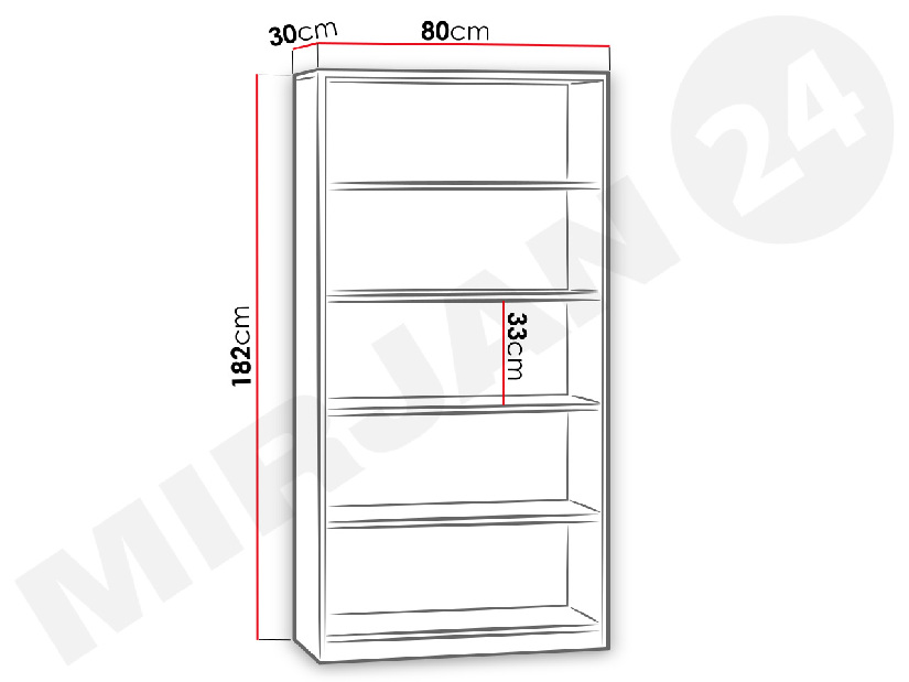 Raft Mirjan Elestria -80cm (Negru)