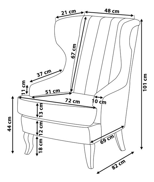 Fotel Mokpo (fekete)