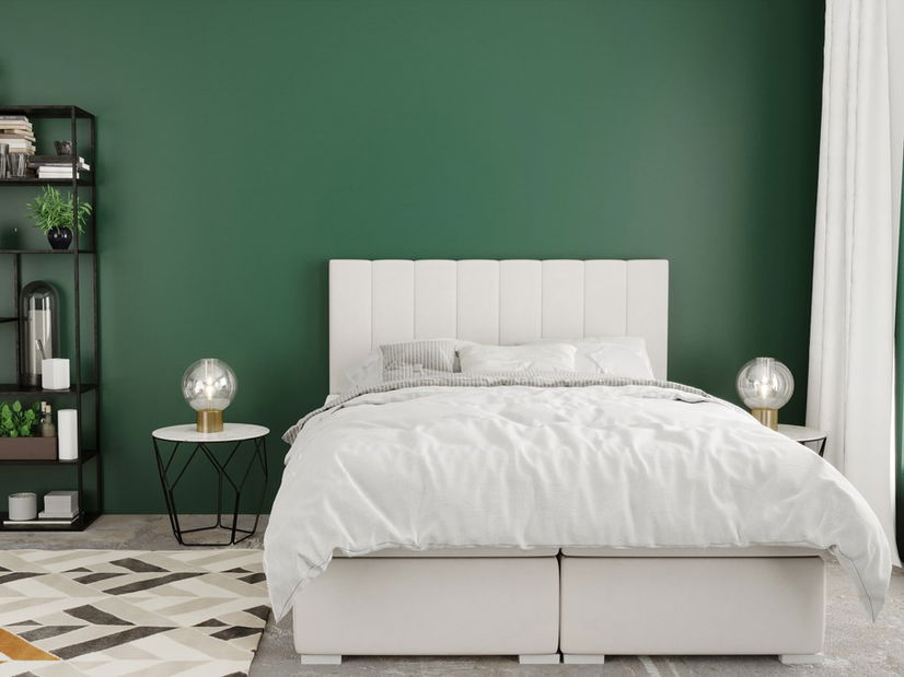 Bračni krevet Boxspring 160 cm Pugno (bijela) (s prostorom za odlaganje)