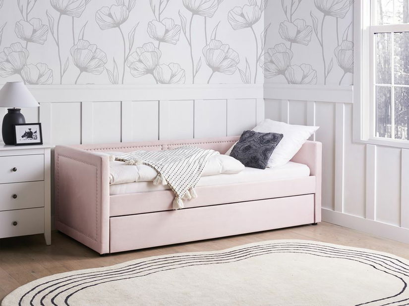 Jednolôžková posteľ 200 x 90 cm Mimza (lososová)