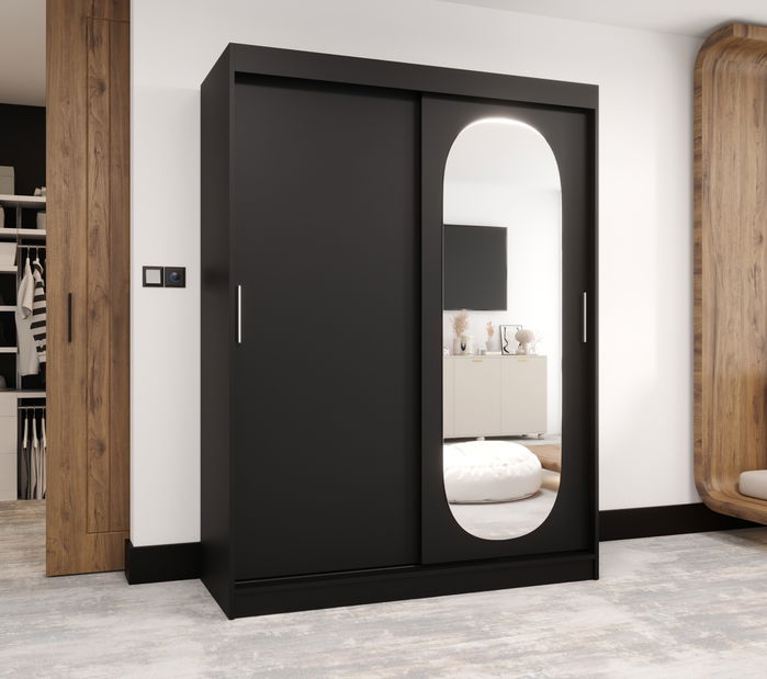 Ruhásszekrény 150 cm Ronny (fekete)