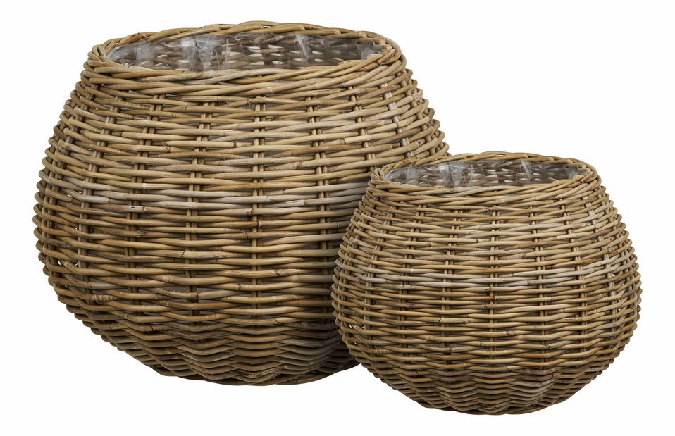 Set 2 ks prútených kvetináčov Mmitinaora (prírodná)