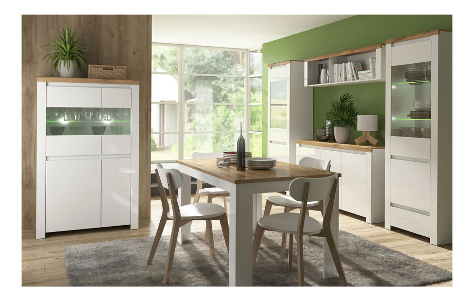 Sufragerie Vina 2 (alb lucios + stejar wotan)